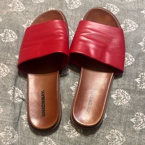 UNIONBAY Women's Vibrant Red Slide Sandals